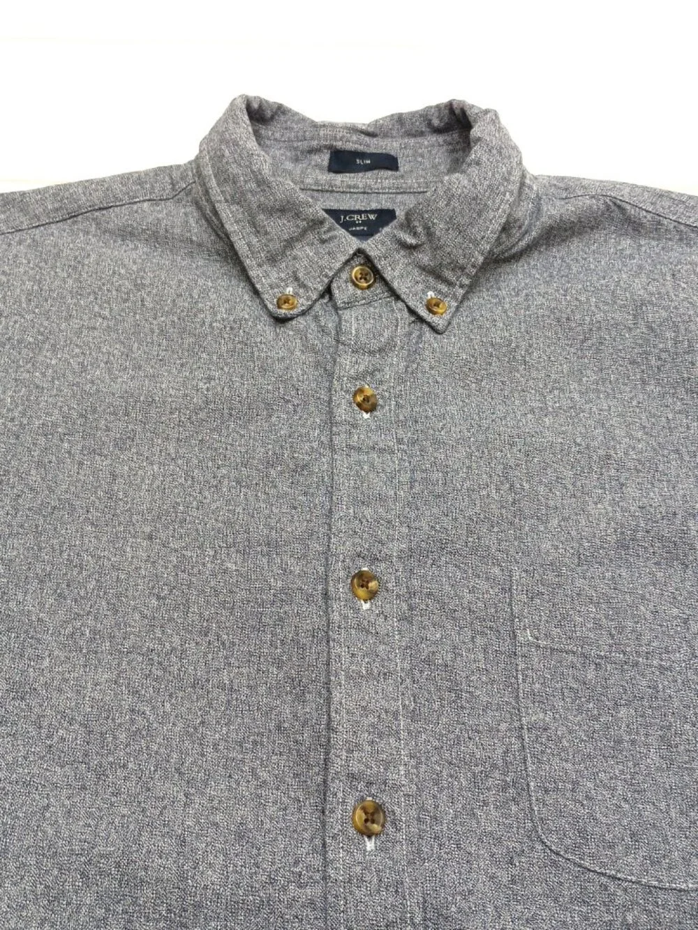 J Crew Jaspe Button Down Shirt Mens Large Gray Long Sleeve Oxford Preppy